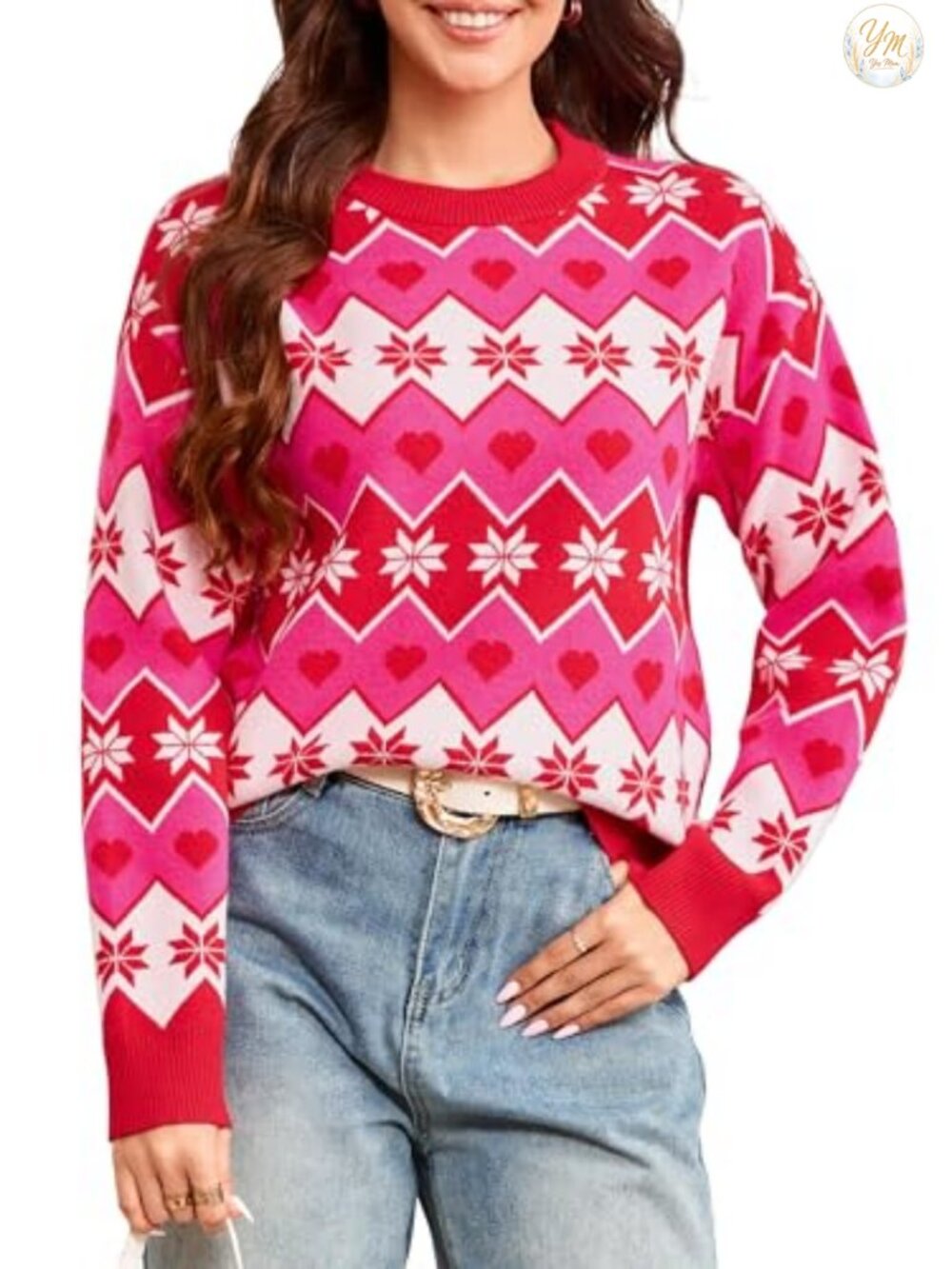 Women's Oversized Crewneck Pullover Sweater Long Sleeve Knit Winter